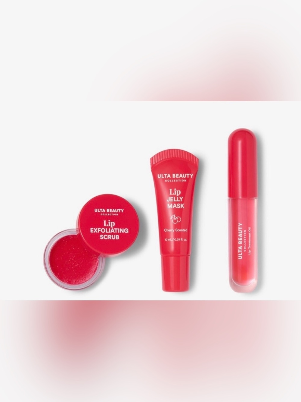 Ulta Beauty Red Lip Trio – Exfoliating Scrub, Jelly Mask & Gloss